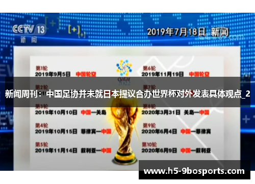 新闻周刊：中国足协并未就日本提议合办世界杯对外发表具体观点_2
